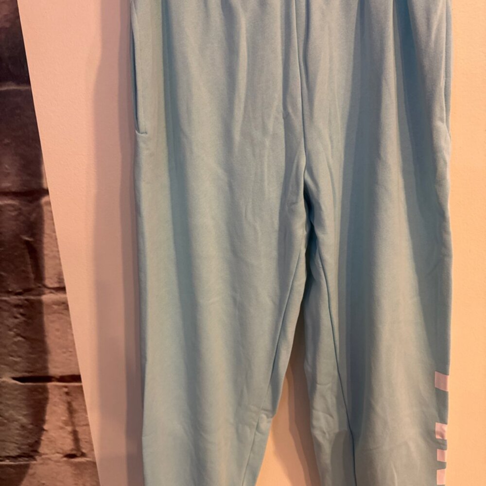 Victoria secret PINK light blue canpus sweatpant size L NWT